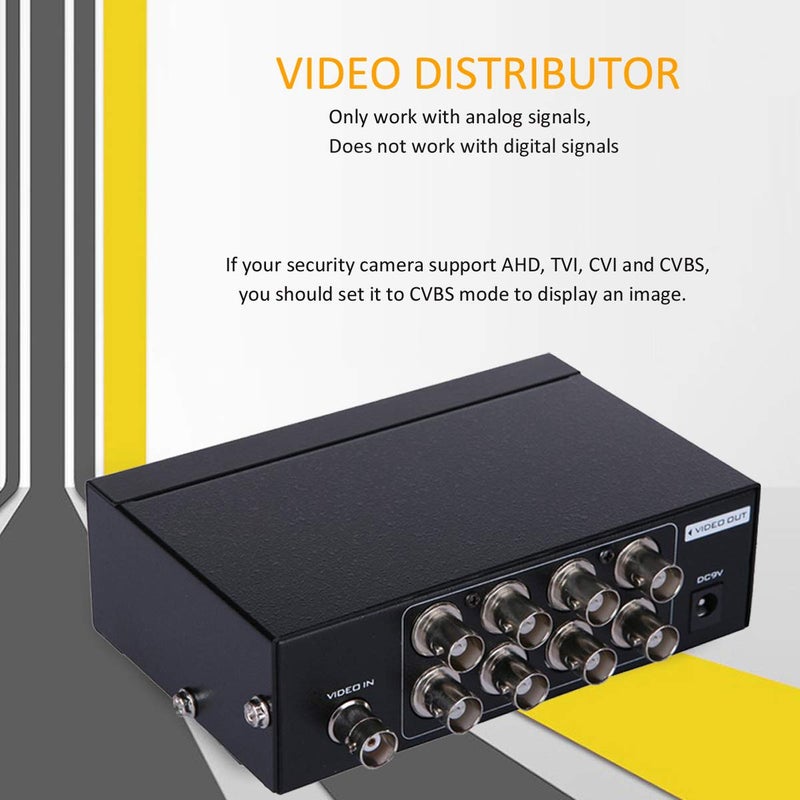 AuviPal 8-Port (1 Input 8 Output) BNC Video Splitter Box 1080P Coaxial Distributor Amplifier for Video Monitoring System CCTV Security Camera - Image 5